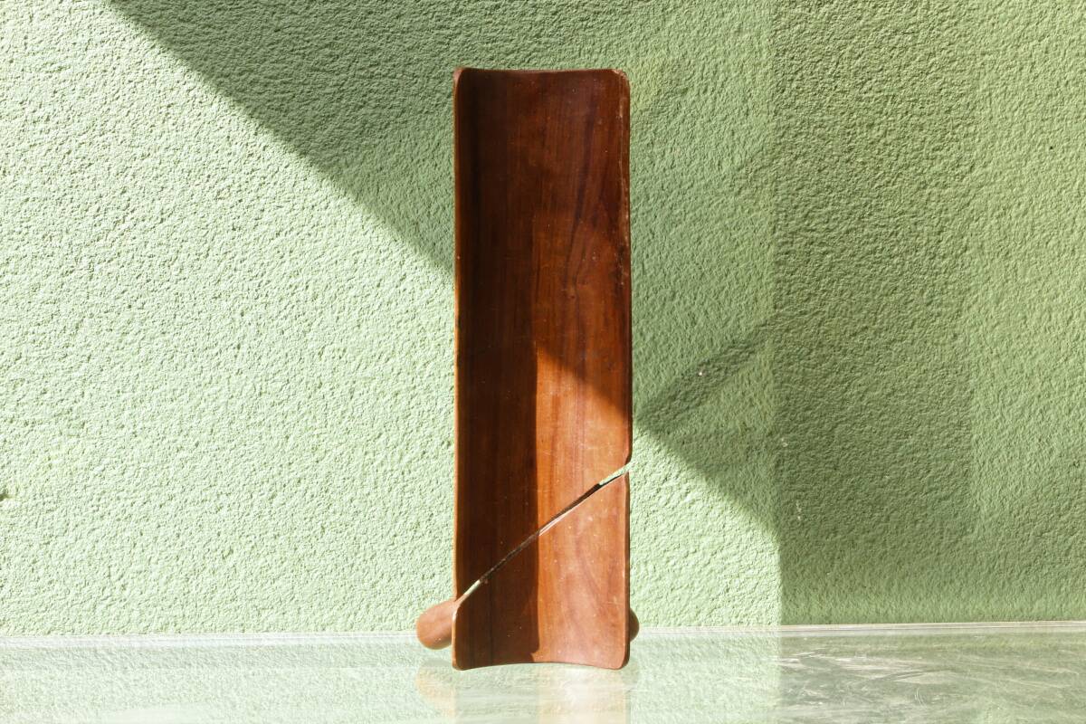 Bread dish, Scandinavian design, 1950s-60s, curved teak.