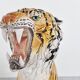 Large ceramic Hand Painted Tiger, 1970's Italy