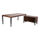 No. 3055D table desk and No. 3076 credenza extension from the Pfister Executive Office Collection for KnollStudio, circa 1988
