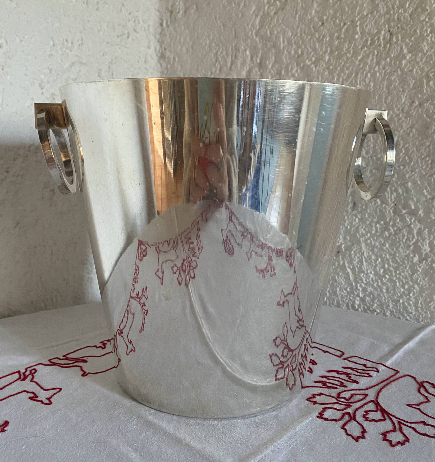 Saint Medard silver-plated metal champagne bucket