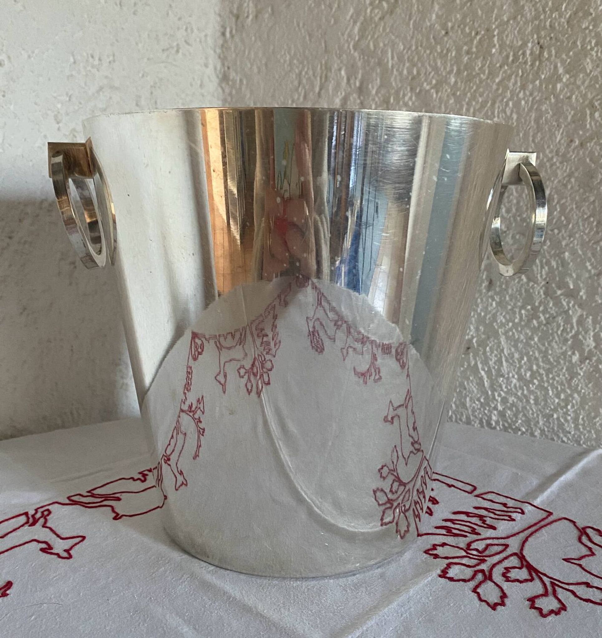 Saint Medard silver-plated metal champagne bucket