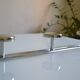 Wall coat rack with 3 chrome metal hooks, vintage 80s.