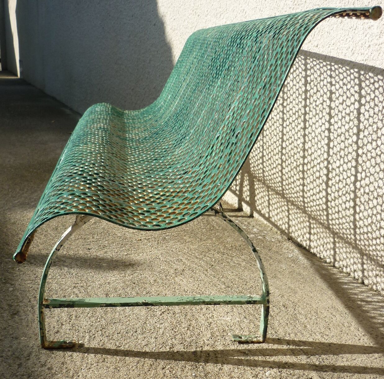School bench or kindergarten, perforated metal, 50s/60