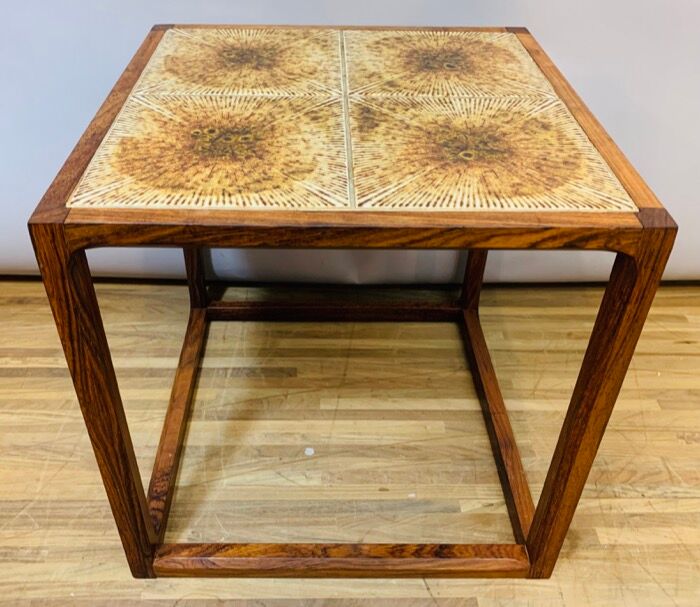 1960s aksel kjersgaard rosewood tiled coffee table