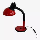 Red aluminum desk lamp from the 70s