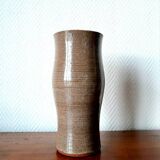 Diabolo vase in enameled stoneware signed