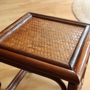 Small side table made of bamboo, rattan and wood - plant stand - Vintage