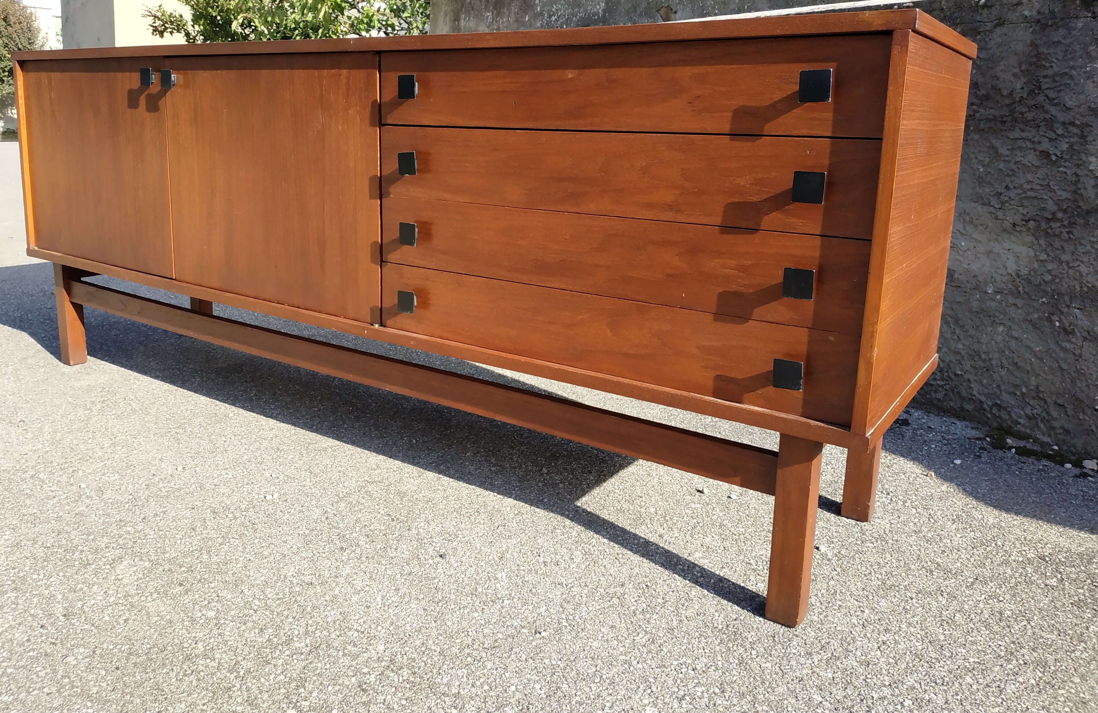 Sideboard in wood and metal 1960