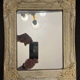 Mirror in white ceruse wood