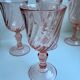 Set of 5 pink wine glasses 50s