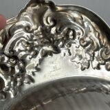 Large silver-plated metal dish, shell shape