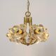 Lustre en laiton et cristal par Sische, Allemagne, années 1970