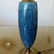 Blue and bronze crackle ceramic lamp