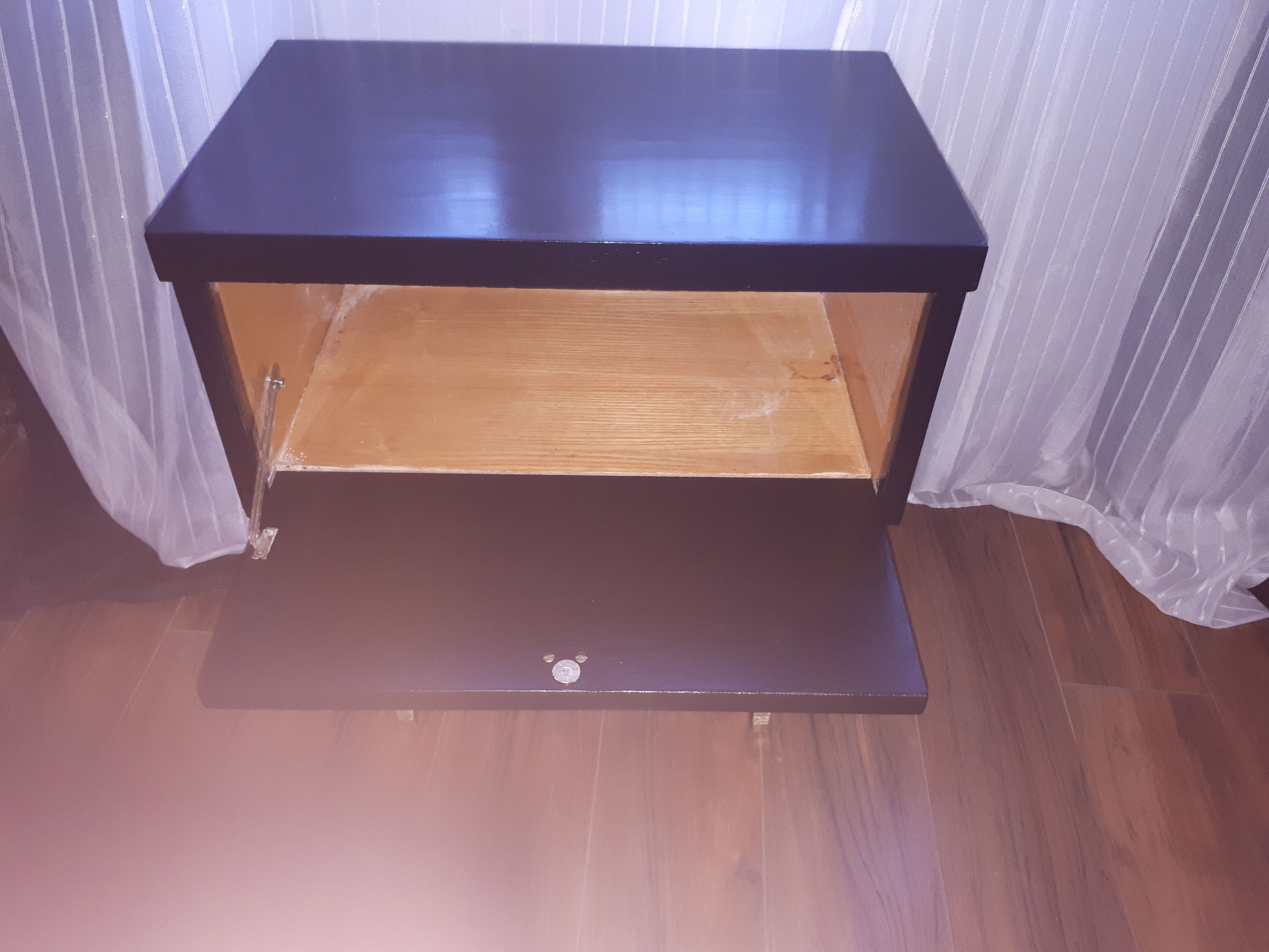 Vintage bedside table, black