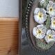 Ceramic Wall Plaque Jie Gantofta, model 841, white flowers.