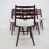 1970s Set of 6 Beech "Boomerang" dining chair ,Czechoslovakia