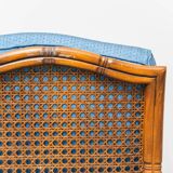 Vintage 2-seater sofa in bamboo and Vienna straw 1960s modernism