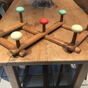 Colorful vintage wooden hanger