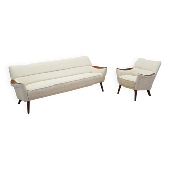 Beige living room set, Danish design, 1970s, production: Denmark