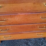 Chest of drawers of the 50s in oak compass feet 4 drawers