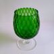 Vintage Green Glass Footed Vase