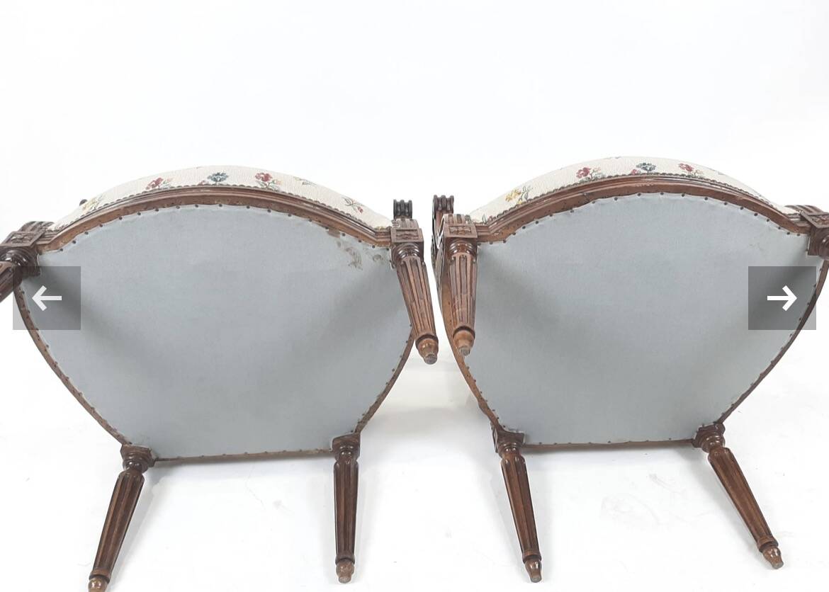 Pair of Louis XVI style armchairs