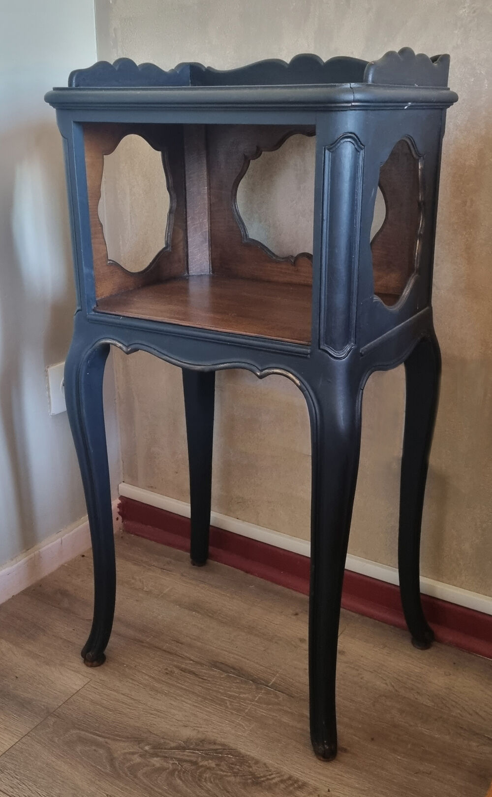 Pair of vintage bedside tables, 60s, Louis XV style, restyled