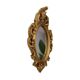 Small French Crested Mirror, Gold Leaf Gilt, Baroque Style, 35 cm