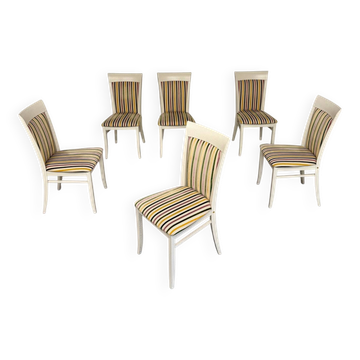 6 thonet gebruder designer chairs with crackle lacquer finish, 1980s vintage