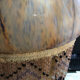 Large table lamp Verrerie de Vianne for Suberville glass and orange crystal