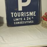 Ancien panneau de signalisation plaque émaillée 1974
