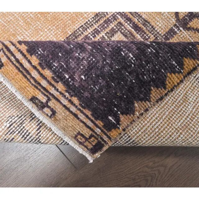 1960s Turkish Hand-Knotted Geometric Runner Rug 80x386