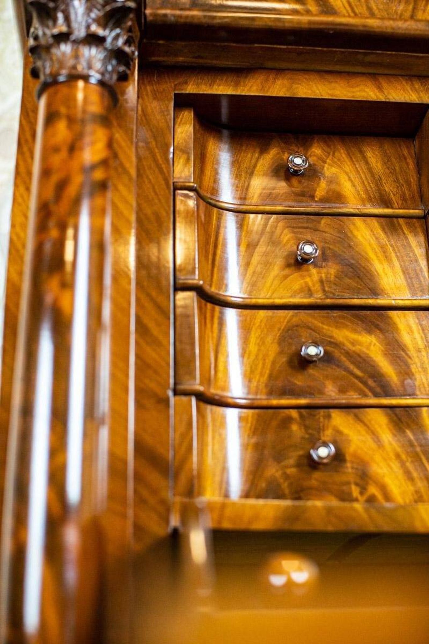 Secrétaire en acajou Biedermeier antique, 1850
