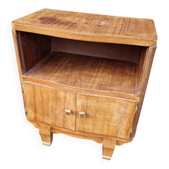 Bedside table in varnished wood veneer, 1950s-1960s