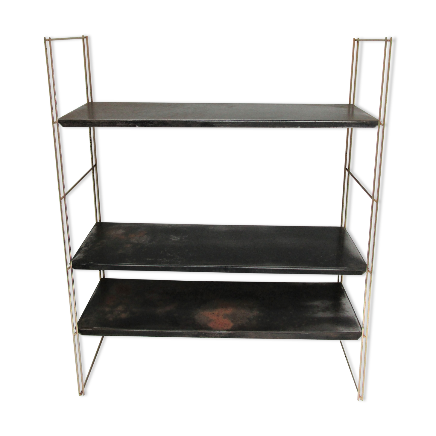 Wall shelf black metal weathered metal