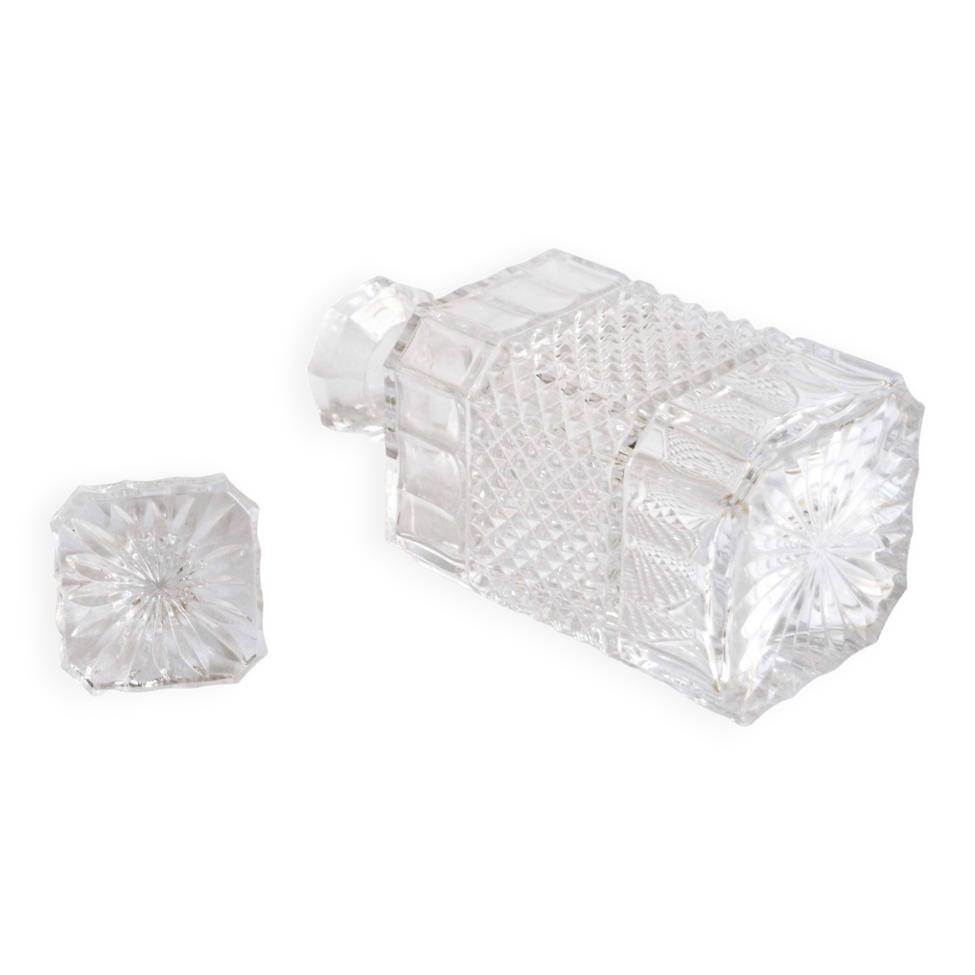 Fluted crystal whiskey decanter