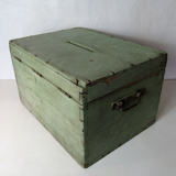 Wooden box voting urn green almond