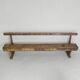 Pine bench with backrest, 2.5 metres long, 1950s.