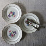 3 flat plates from gien in good condition, florence model
