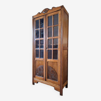 Art deco furniture, vintage old display cabinet