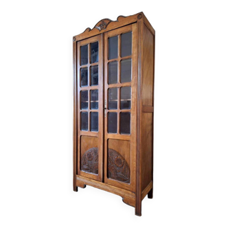 Art deco furniture, vintage old display cabinet