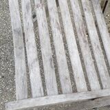 Pair of folding garden chairs in solid teak