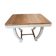 Restored oak table in natural wood and linen.