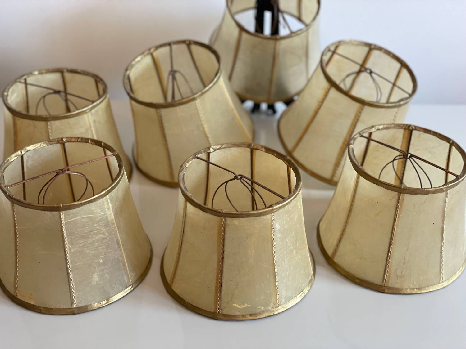 7 leather lampshades, 1960-1970