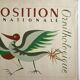 International art deco ornithological exhibition. Original poster painted in gouache.