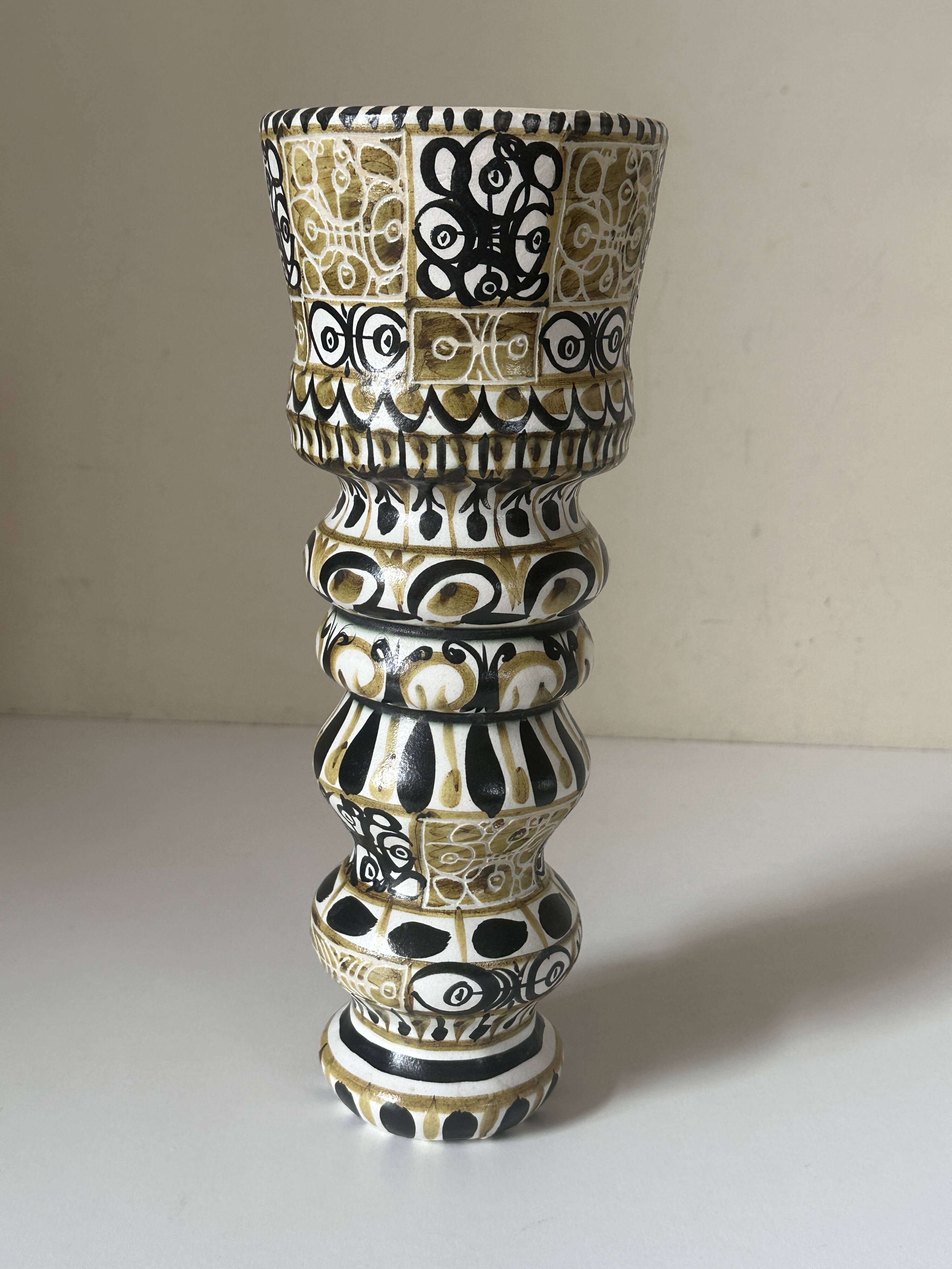 Large André Hourellou Quimper vintage candle holder