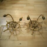 Pair of rope wall lights