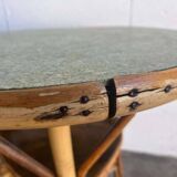 VINTAGE RATTAN COFFEE TABLE / SIDE TABLE / PLANT TABLE