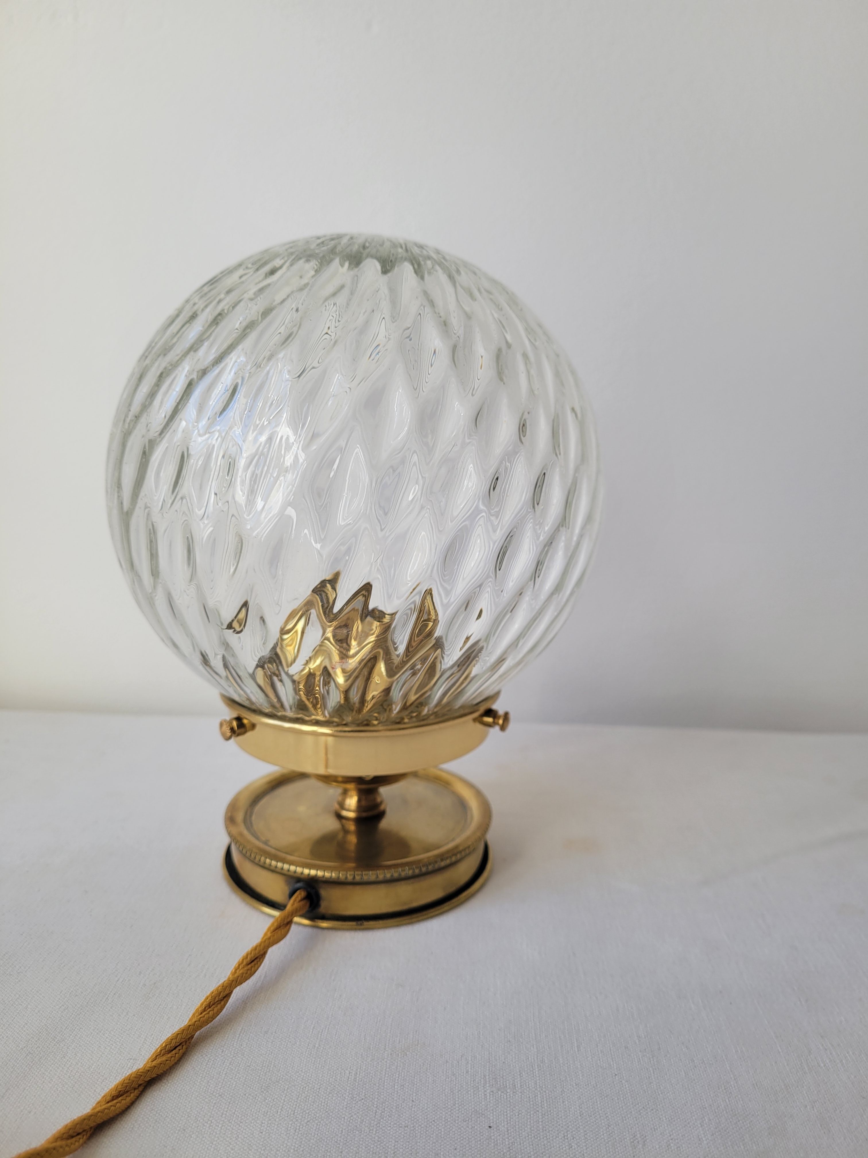 Art Deco lamp in brass and glass