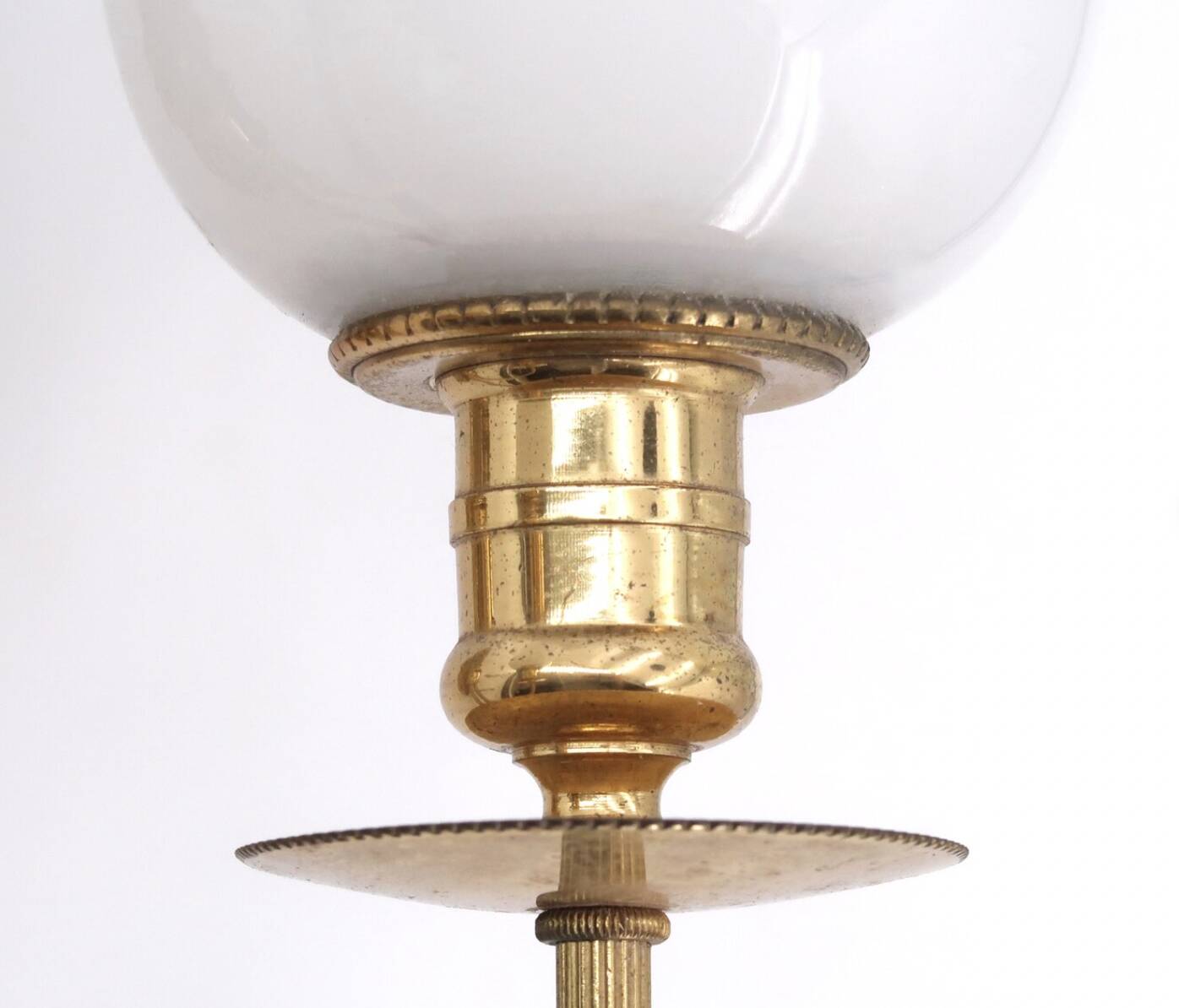 Applique double en laiton et verre opaque, années 50